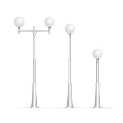 Street lamp isolated on white, electricity