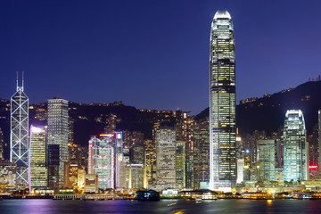 Hong Kong skyline at night