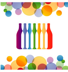 Background with colorful bottles