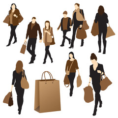 Fototapeta premium People with purchases