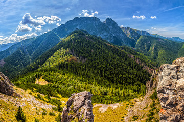 Tatra Mountains with famous Mt Giewont in Poland - obrazy, fototapety, plakaty