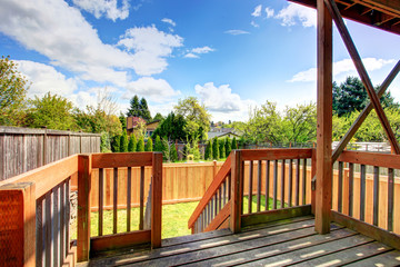 Beautiful spring view from backyard deck