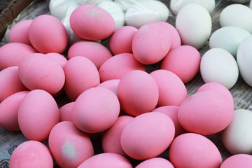 Close up of preserved egg