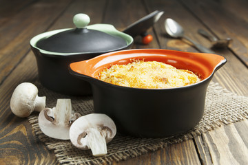 Mushroom Casserole in the pot