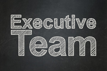 Business concept: Executive Team on chalkboard background