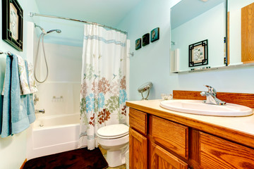 Light blue bathroom