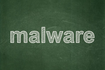 Obraz premium Security concept: Malware on chalkboard background