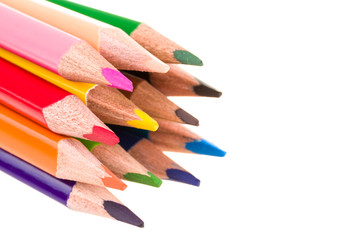 Colour pencils isolated on white