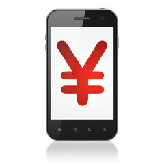 Currency concept: Yen on smartphone