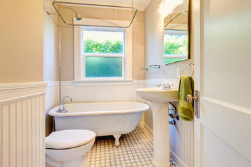 Bright white bathroom