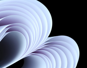 Abstract image of sheets white paper wave shape