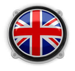 England UK flag button on white (clipping path included)