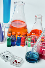 The tubes in the laboratory