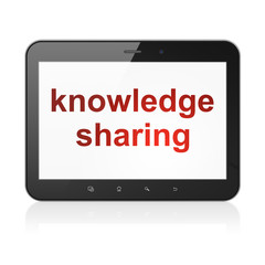 Education concept: Knowledge Sharing on tablet pc computer