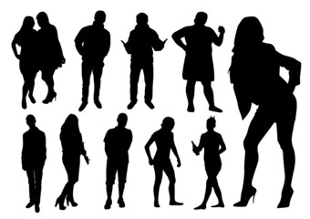 Set of People Silhouettes