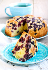 Slice of sponge cherry cake