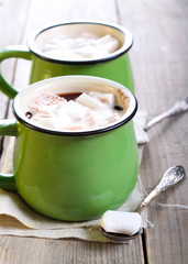 Cups of hot chocolate