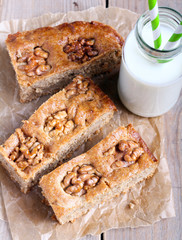 Slices of wholemeal cake