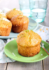 Lime syrup coconut muffins