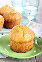 Lime syrup coconut muffins