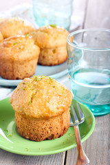 Lime syrup coconut muffins