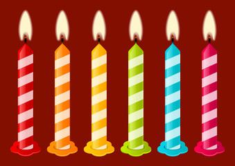 Set of color Birthday candles