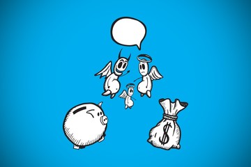 Composite image of good banking vs bad banking doodle