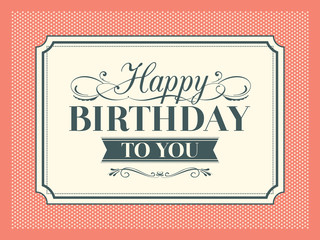 Vintage Birthday card frame design template