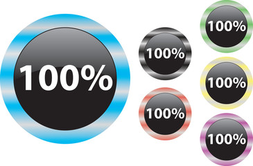 100 percent  vector sign