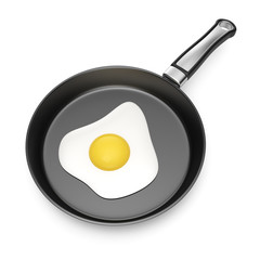 fried egg in pan