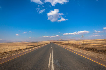 Long Road Flat Landscape Mountains Color Contrasts