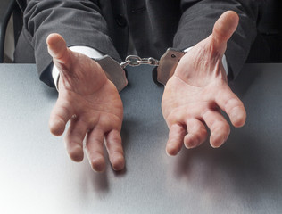 company punishment with handcuffs symbol