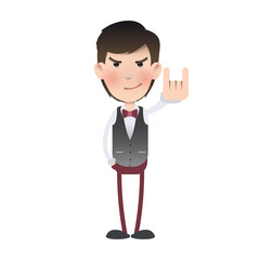 Devil man over isolated background