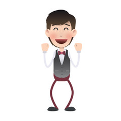 Happy man over isolated background.