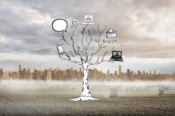 Composite image of application tree doodle - Powered by Adobe