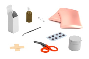 realistic 3d render of medical tools