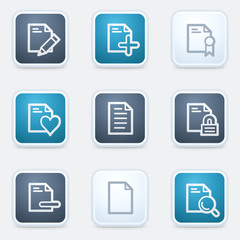 Document web icon set 2, square buttons