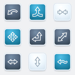Arrows web icon set 2, square buttons