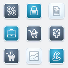 E-business web icon set, square buttons