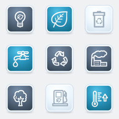 Ecology web icon set 1, square buttons