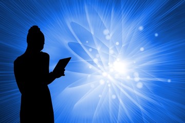 Composite image of digitally generated shiny futuristic sphere