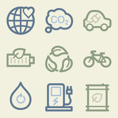 Eco web icons, money color set