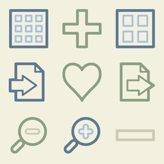 Obraz premium Image viewer web icons, money color set