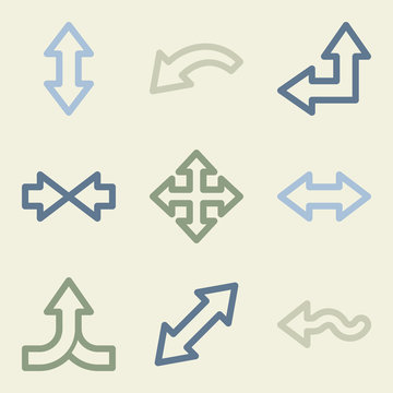 Arrows web icons, money color set
