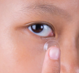 Young Asian Girl wearing Contact Lens