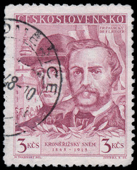 CZECHOSLOVAKIA - CIRCA 1948: A stamp printed in Czechoslovakia