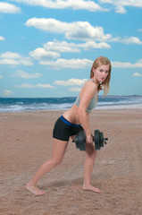 Woman Working with Weights