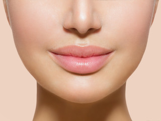 Obraz na płótnie Canvas Beautiful Perfect Lips. Sexy Mouth Closeup