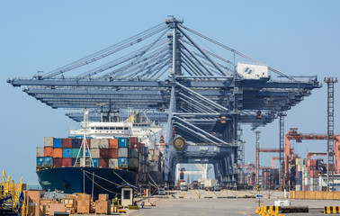 container seaport during transportation
