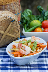 green papaya salad thai food, Thai cuisine.